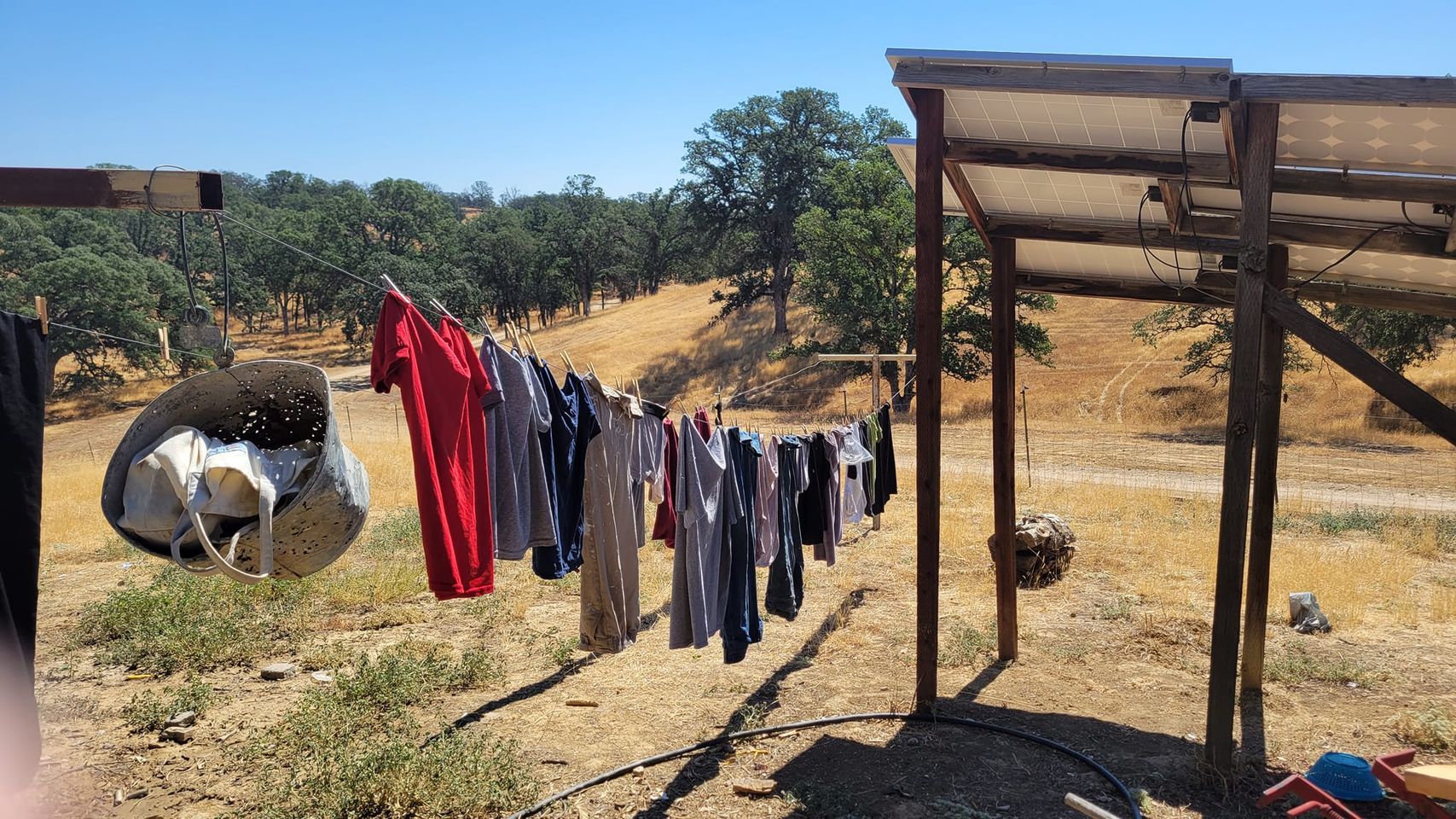 Clothes drying on the line